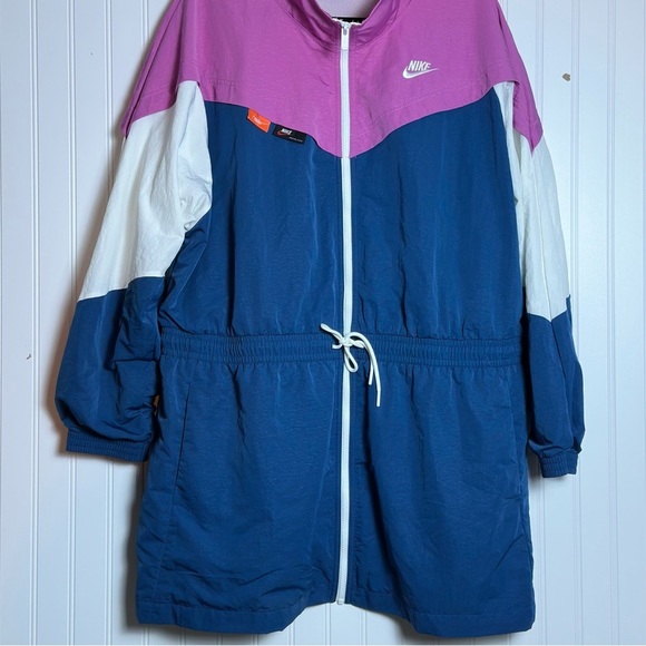Nike women’s Sportswear Icon Clash Woven Track Jacket Blue Pink white 1X  Sporty - Picture 7 of 17